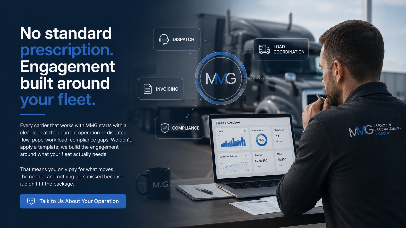 MMG service overview — dispatch, load coordination, invoicing and compliance